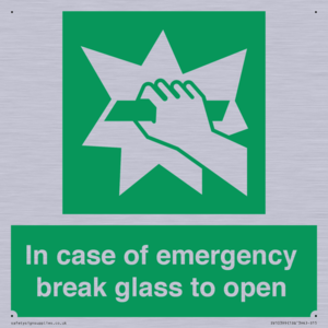 In case of emergency break glass to open
